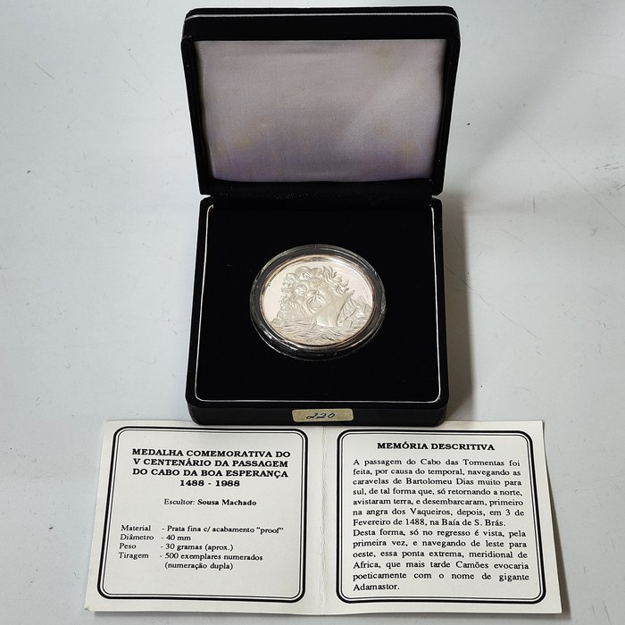 Portugal - Medalha - Silver Proof Commemorative Medal of the 5th Centenary of the Cape of Good Hope Passage