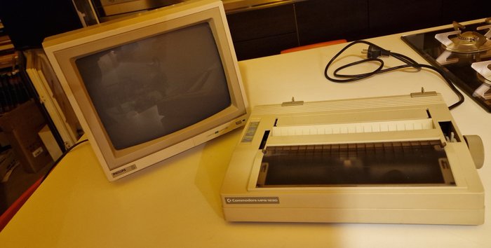 Commodore, Philips Printer Commodore Mps 1230 and Philips Monitor pc 80 - Dator (2)