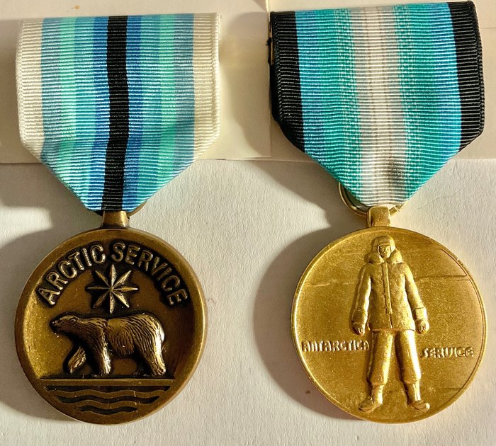 Stati Uniti d'America - Medaglia - Zwei Amerikanische - Auszeichnungen - Orden - Antarktis