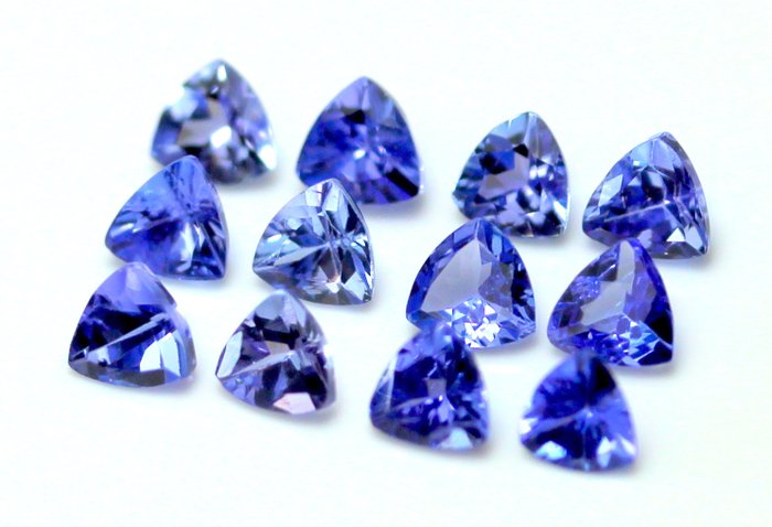 No Reserve Price - 12 pcs  Blue, Violet Tanzanite  - 2.60 ct - No laboratory report
