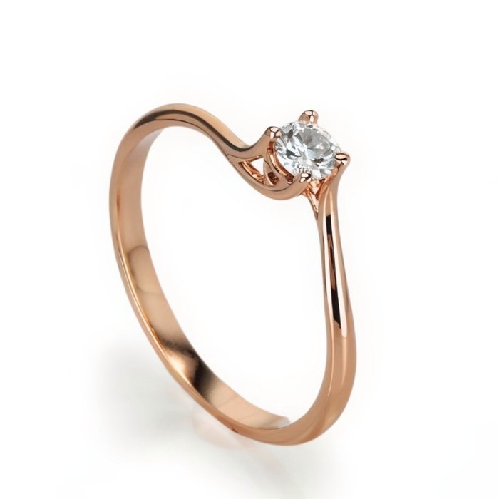 Engagement ring Rose gold Diamond  (Natural) 