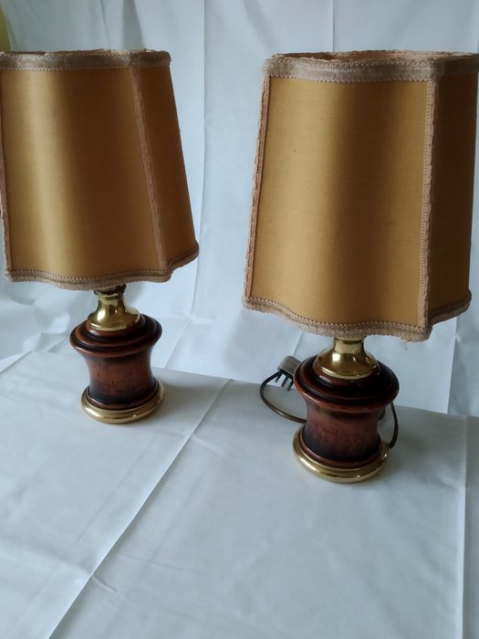 床頭檯燈 (2) - 木, 黃銅