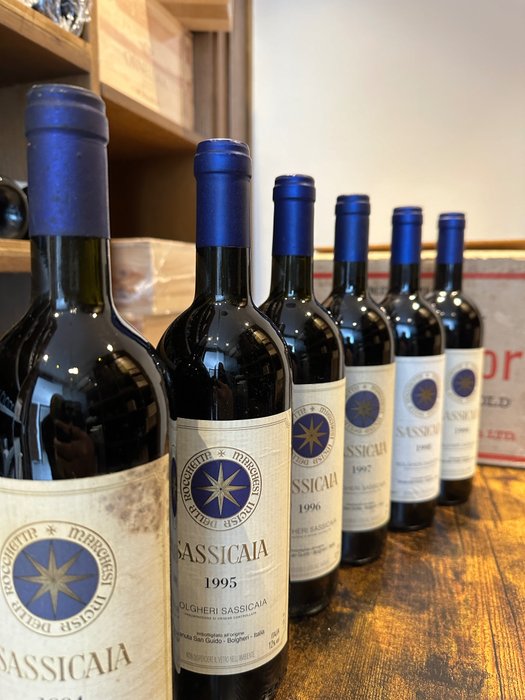 Tenuta San Guido, Sassicaia "Vertical Cllection" from 1994 to 1999 - Bolgheri - 6 Bottles (0.75L)