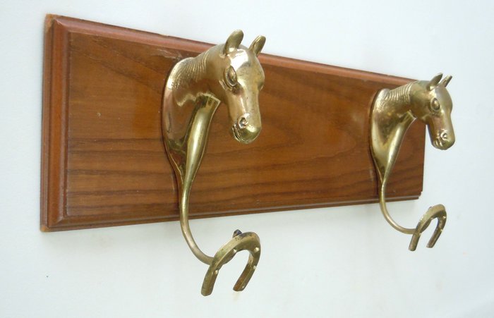 衣帽架 - 馬匹 - 黃銅、木材