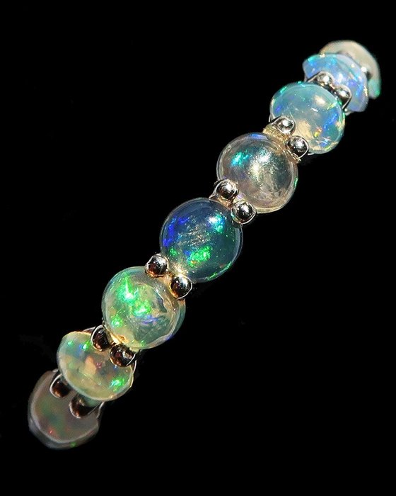 Opal - Sølv, Dignitær ring - Åndelig ophøjelse, visdom og velstand - Welo opal - Ring