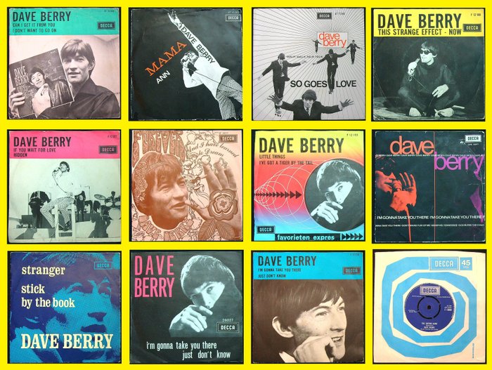 Dave Berry (Pop rock, Glam) - Lot of 11x 1st pressing singles and 1x 7" EP (All but one w/picture sleeves) - 45 RPM 7" 单曲 - 1st Pressing, ......但是一个 - 1964