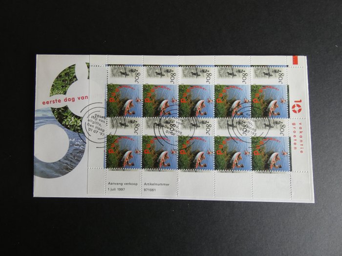 Netherlands 1997 - Netherlands Waterland in sheet of 10 at FDC - NVPH E370a