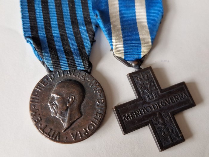 義大利 - 獎牌 - Medaglia Campagna d'Africa 1935-36 e Medaglia Volontario di Guerra