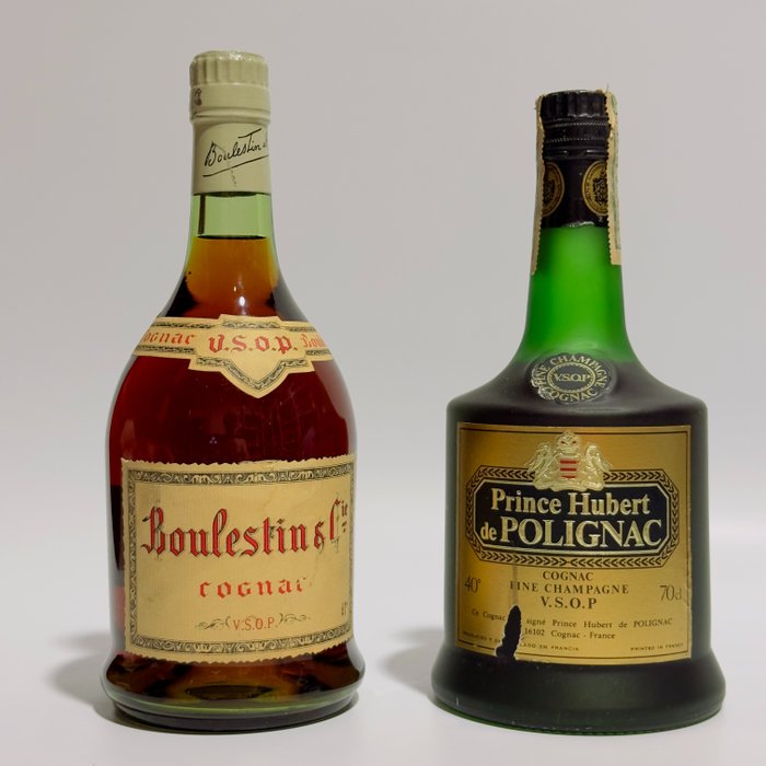 Boulestin, Prince Hubert de Polignac - VSOP Cognac  - b. 1960er Jahre, 1970er Jahre - 70 cl, n/a (70-75cl) - 2 flaschen