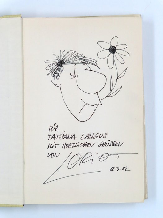 Signed; Loriot - Loriots Grosser Ratgeber [with original drawing] - 1968