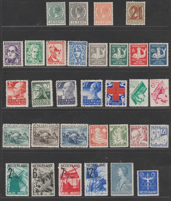 Netherlands 1924/1936 - Selection between NVPH 136 and 286