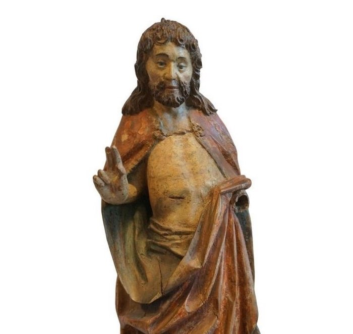 Rare medieval sculpture of the risen Christ. Gothic - 雕塑 - 92 cm - 橡木