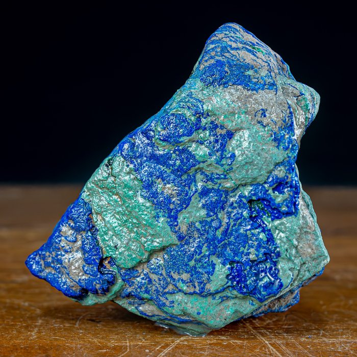 非常罕見的原始藍銅礦和孔雀石 自由形式- 476.59 g