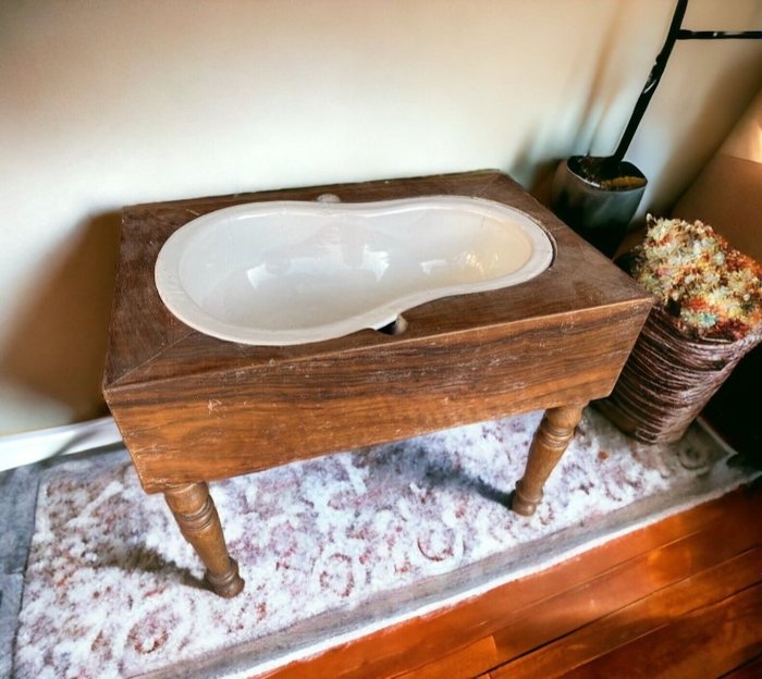 洗手盆 - 木, 陶瓷, 锌 - 1850-1900