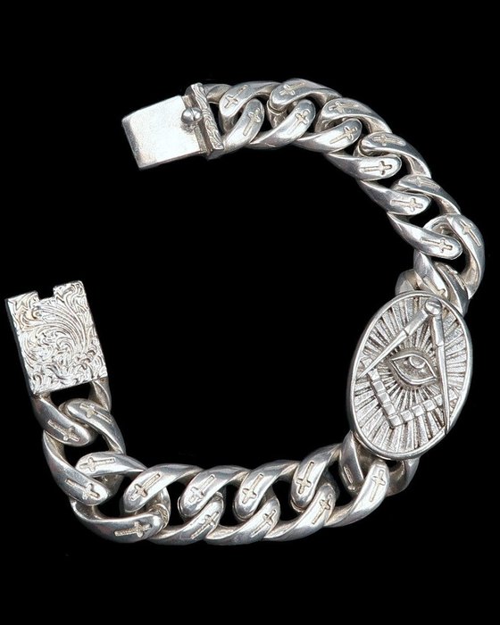 Beschermende armband - Symbolen van de Vrijmetselarij - Kennis, Harmonie, Onderzoek - Armband