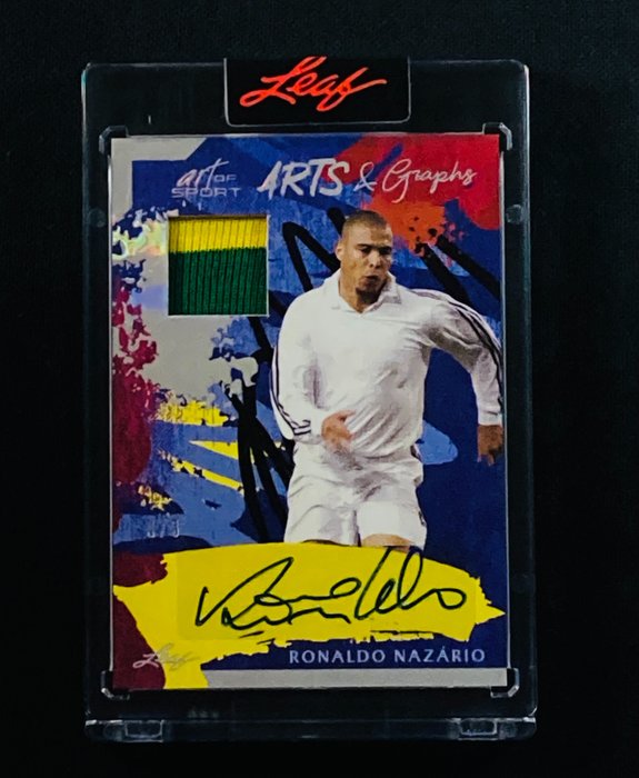 2023 - Leaf - Art of Sport - Ronaldo Nazario - Autograph Player Worn Jersey Limited /3 - 1 Card