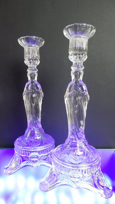 Brockwitz Glasfabrik Ag - Candlestick Mary - (2) - Glass