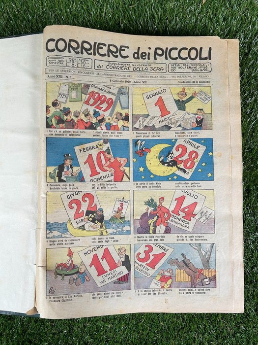 Il Corriere dei Piccoli Anno VII nn. 1/52 - annata completa - rilegata - 1 雜誌 - 第一版 - 1929