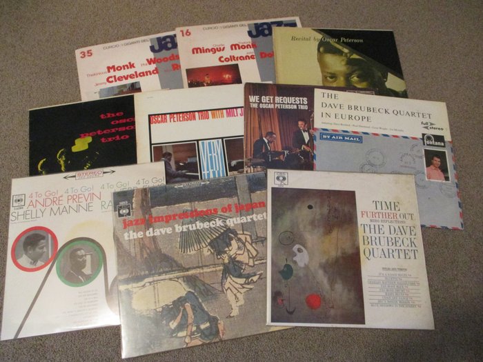 The Dave Brubeck Quartet, Thelonious Monk, The Oscar Peterson Trio - Cool Jazz, Bop, Hard Bop Collection - Différents titres - Albums LP (plusieurs articles) - 1954