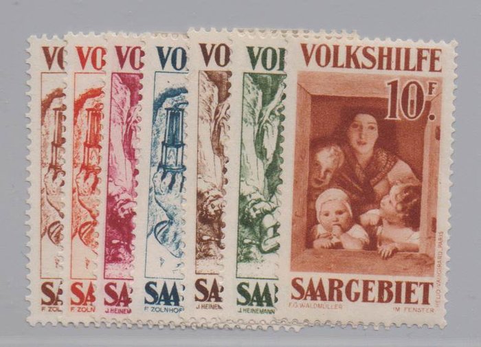 薩爾盆地地區 1931 - Volkshilfe 完全乾淨，未使用，已檢查最終值 - Michel 144-150