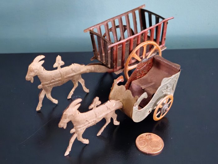 Unknown  - Jouet en étain Rare Penny Toys Goat Cart - 1910-1920 - Allemagne