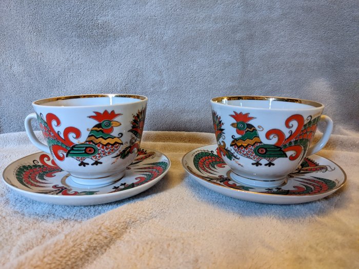 Lomonosov Imperial Porcelain Factory - 咖啡及茶水用具 (4) - 瓷, 金