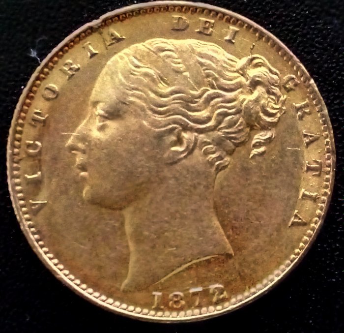 澳大利亚. Victoria (1837-1901). Sovereign 1872-M, 2 over 1