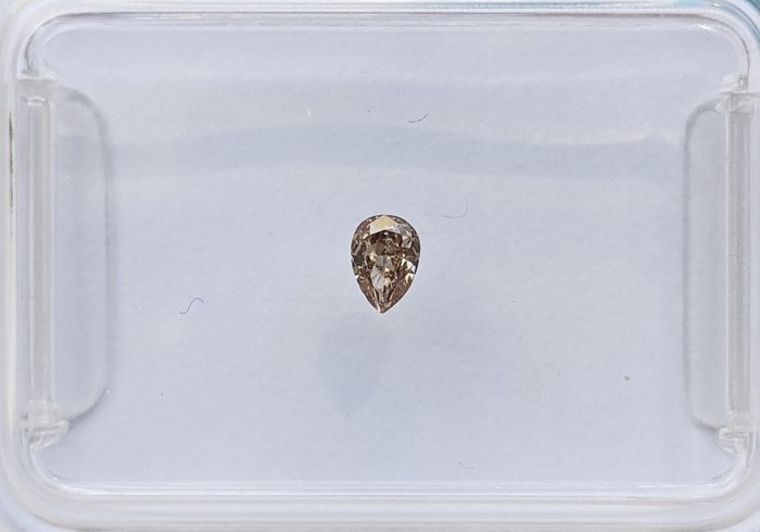 Diamante - 0.08 ct - Pera - fancy gris - VS2, No Reserve Price