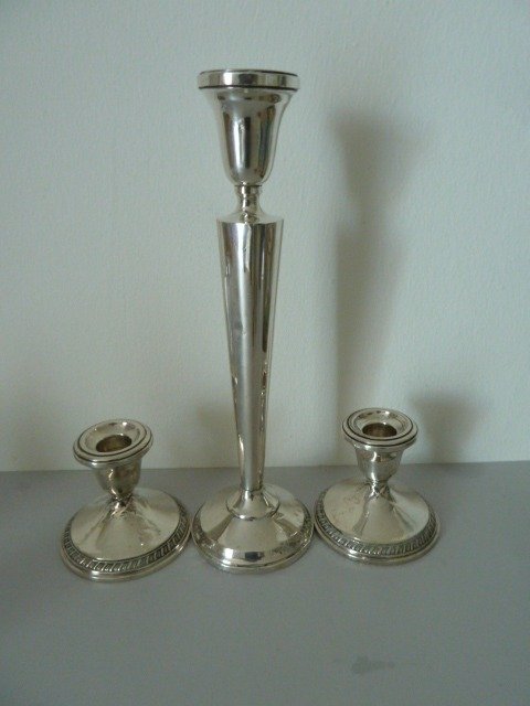 Kleiner Kerzenständer - (3) - Silber, Sterling – (gewichtet)