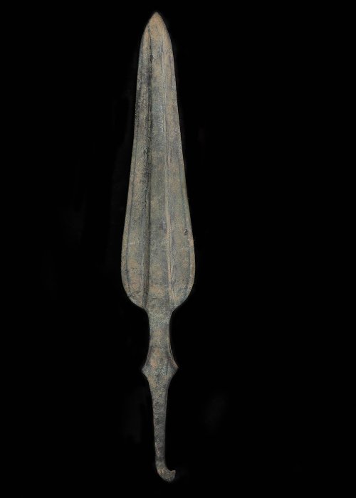 Luristan Bronze Spearhead with Rat Tail Tang