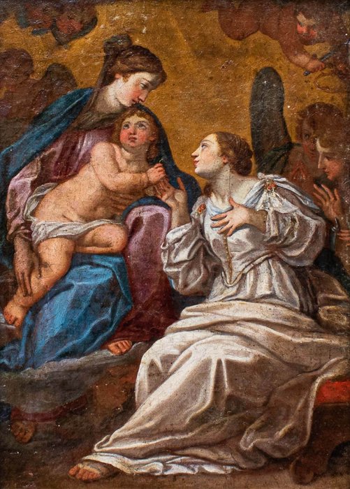 Scuola Romana (XVII) - Matrimonio mistico di santa Caterina d'Alessandria