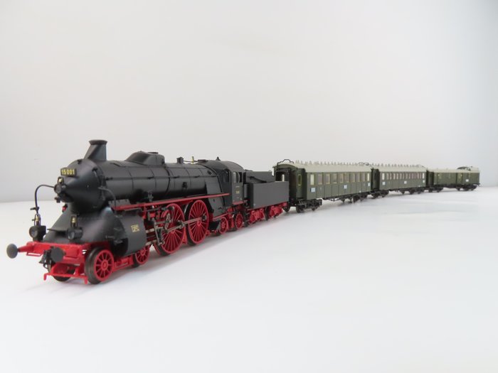 Märklin H0 - 26607 - Conjunto de comboios (1) - Conjunto de 4 peças com BR 15 (S2/6) e 3 vagões de trem expresso "Full sound" - DRG
