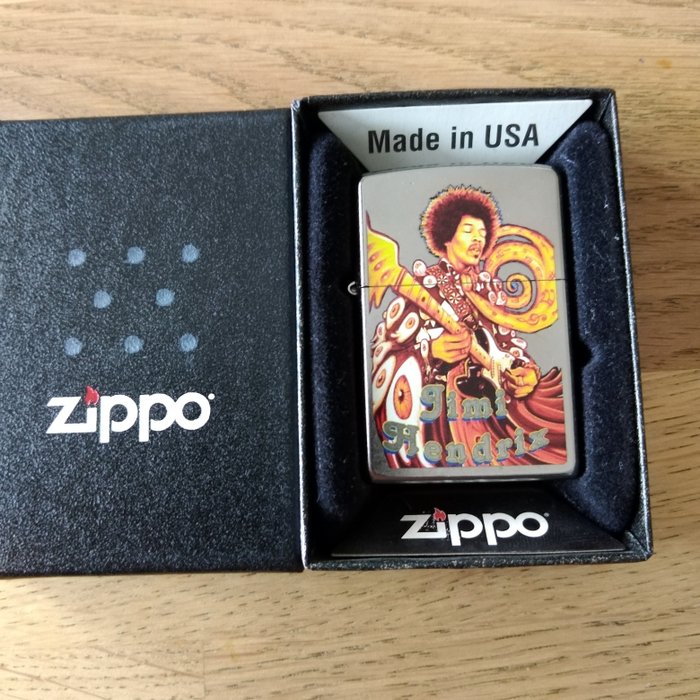 Zippo - Jimi Hendrix special rare Flower Power Edition absolutely new - 袖珍打火機 - 拉絲鍍鉻 -  (1)
