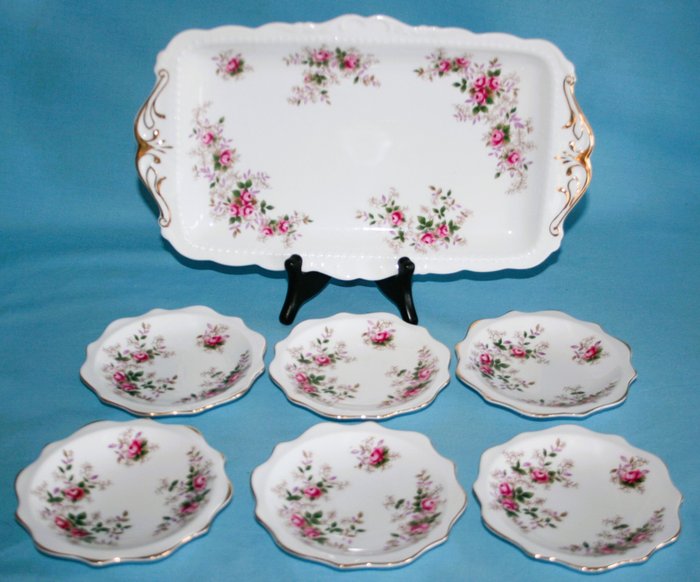 Royal Albert Petit Four - Pastry/cake set (7) - Lavender Rose - Porcelain