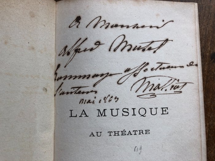 Signé; Antoine Louis Malliot - La Musique au théâtre - 1863