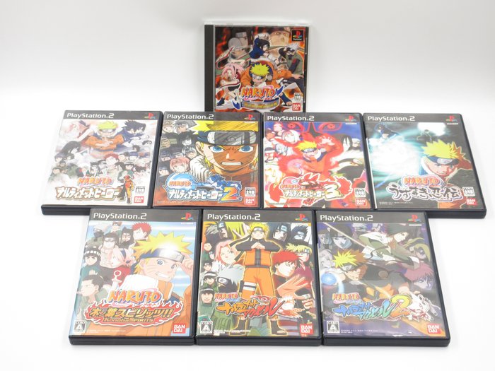 Bandai - Naruto ナルト Jump Anime Game Narutimate Hero Narutimate Accel Konoha Spirits Uzumaki Ninden Japan - PlayStation1 (PS1 )PlayStation2 (PS2) - Set de videojuegos (8) - En la caja original