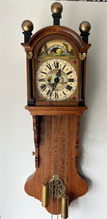 Zegar ścienny - Fryzyjski zegar ogonowy - Drewno, dąb - 1960-1970