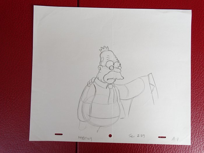 Matt Groening - 1 Original drawing - The Simpsons - Grandfather Simpsons
