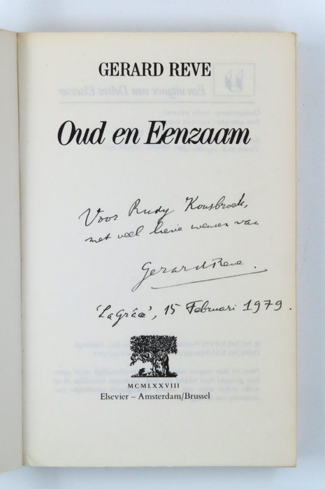 Gerard Reve - Oud en Eenzaam  - Met opdracht aan Rudy Kousbroek - 1978