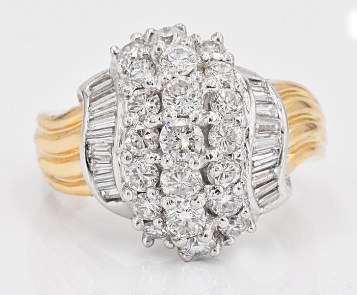 Ohne Mindestpreis - Ring Gelbgold -  1.41 tw. Diamant  (Natürlich) 