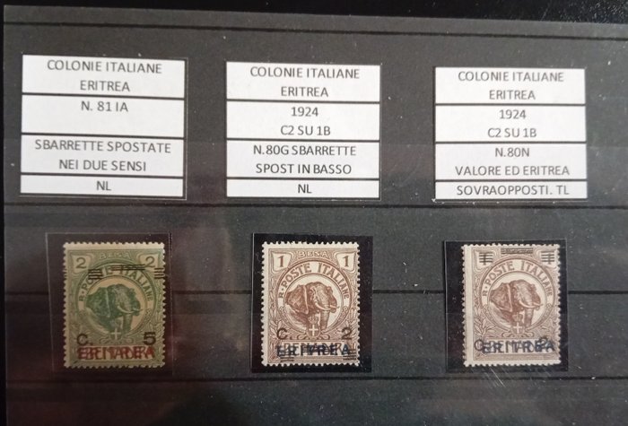Italian Eritrea 1924 - Kolme lajiketta