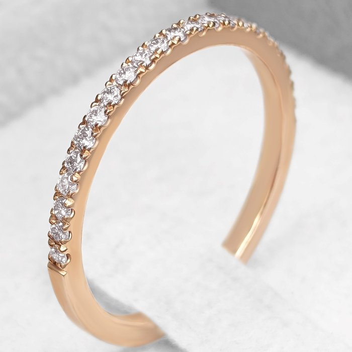 Zonder Minimumprijs - 0.33 Carat Fancy Pink Diamonds Eternity Band Ring - Roségoud 