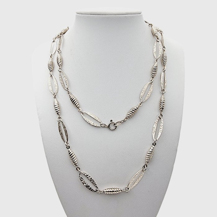 Utan reservationspris - 93 cm Halsband med hänge - Silver 