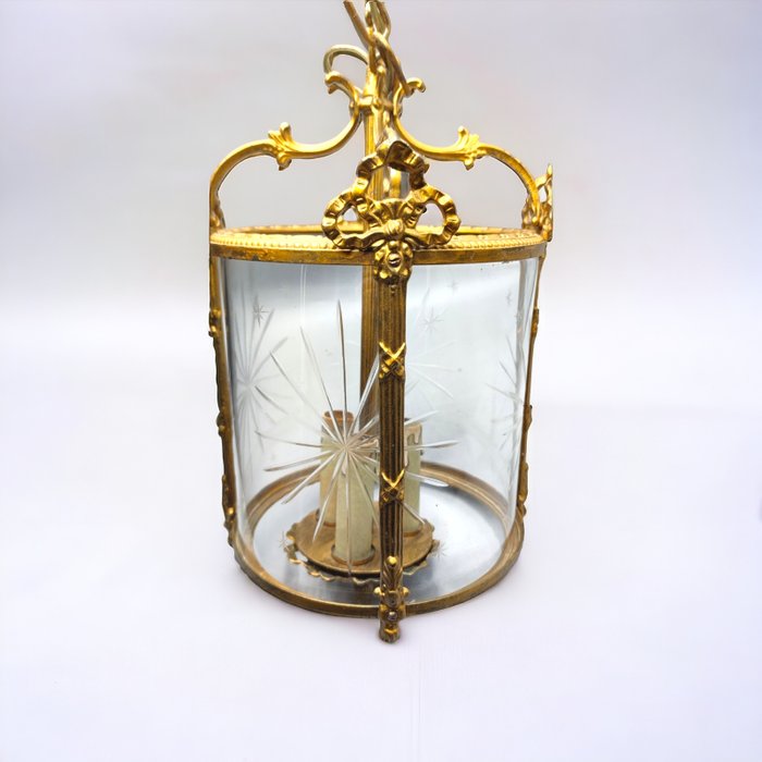 Lampă plafon - Alamă, Sticlă