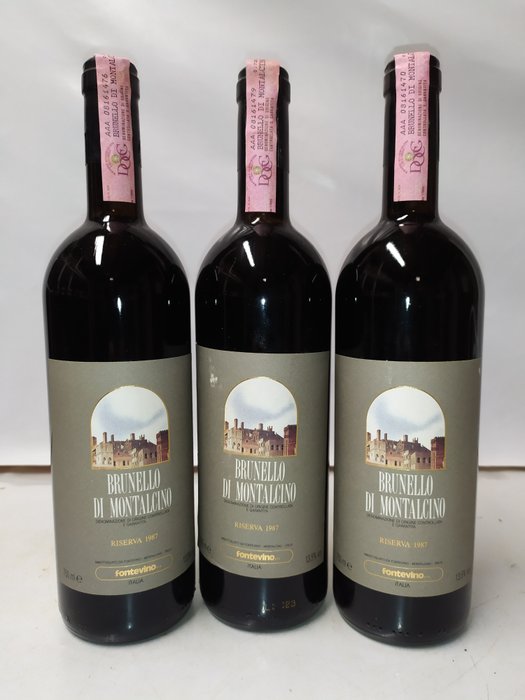 1987 Fontevino - Brunello di Montalcino Riserva - 3 Bottles (0.75L)