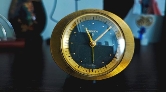 桌鐘和座鐘 - 鬧鐘 - Swiza - 黃銅 - 1950-1960