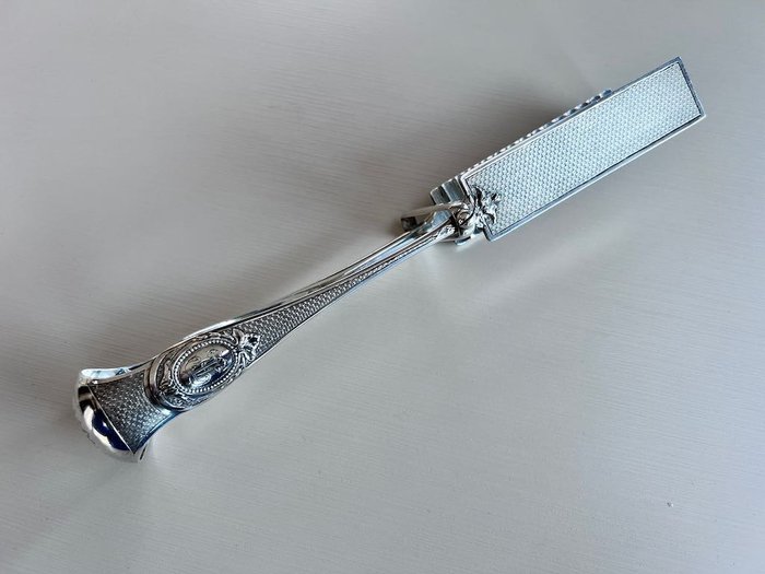 Christofle - Medaillon in detail bewerkt  Lxv stijl - Asparagus tongs (1) - Silverplate - 1850-1900