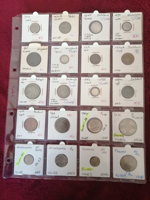 Europa. Collection of coins from different countries