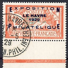 Frankrijk 1929 – Le Havre – Bladrand en mooie stempel – Schitterend – Waardering: €900 – Yvert 257A