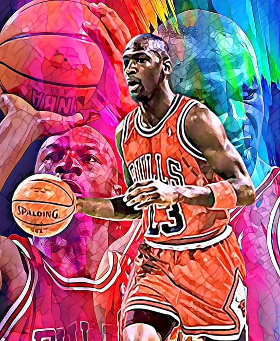 Artist by Raffaele De Leo - Michael Jordan 2024 - limited edition 3/30 Giclèe - NBA Basketbal - Michael Jordan - 2024 - Ποδοσφαιρική φανέλα